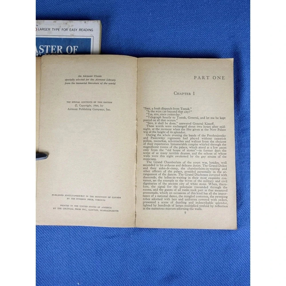 Lot of 2 Jules Verne Sci-Fi Books Master of the World & Michael Strogoff